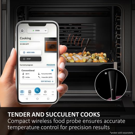 Haier ID Series 2 Built In Electric Single Oven - Black - Annotation - Wireless food probe shot