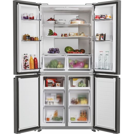 Hoover American Fridge Freezer - Inox - Front with door open shot
