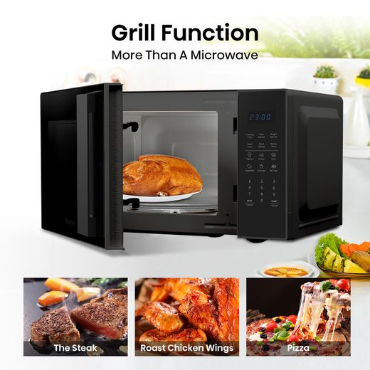 Hisense H29MOBS9HGUK 29 Litre Microwave With Grill - Black - Annotation - Grill Function