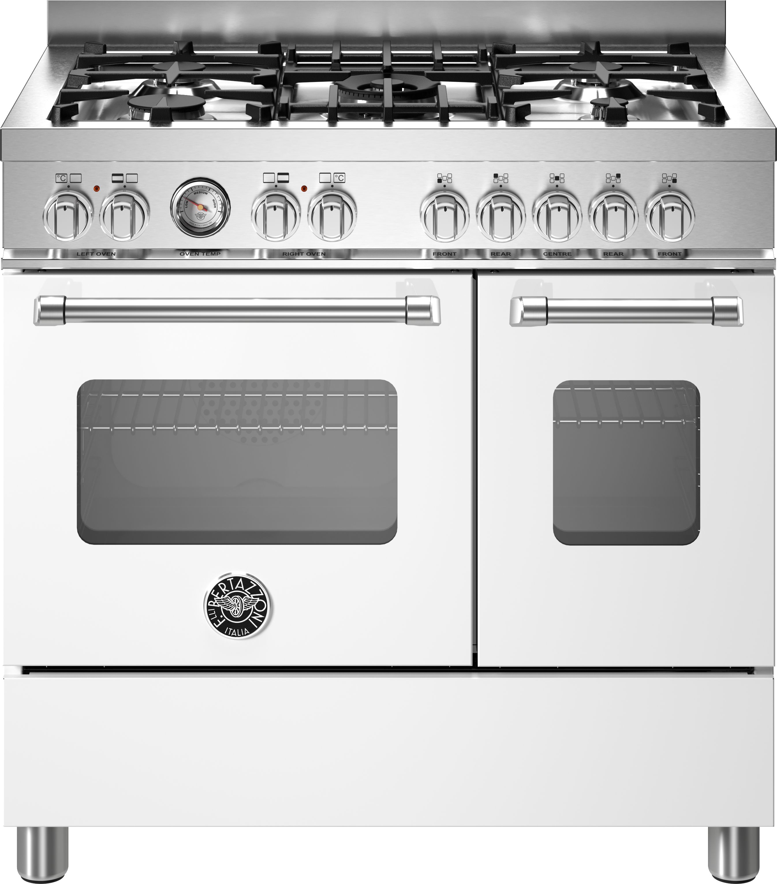 Bertazzoni Master Series MAS95C2EBIC 90cm Dual Fuel Range Cooker - Bianco - A/A+ Rated, White
