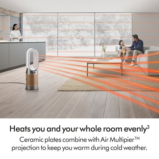 Dyson Hot+Cool HP2 De-Nox Air Purifier - White / Gold - Annotation - Heat whole room shot