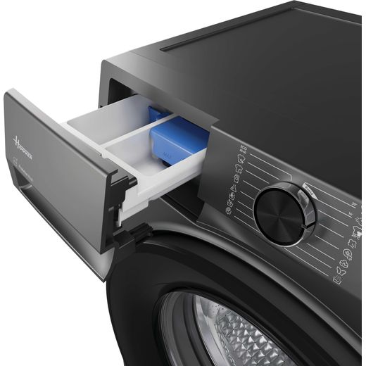 Hoover HBR 49SBL8-80 31020878 Washing Machine with 1400 rpm - Graphite - Detergent drawer open