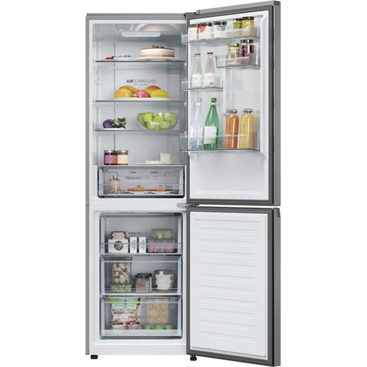 Haier Combi Series 3 HDPR3618CNPK 185cm Fridge Freezer - Inox - Doors open