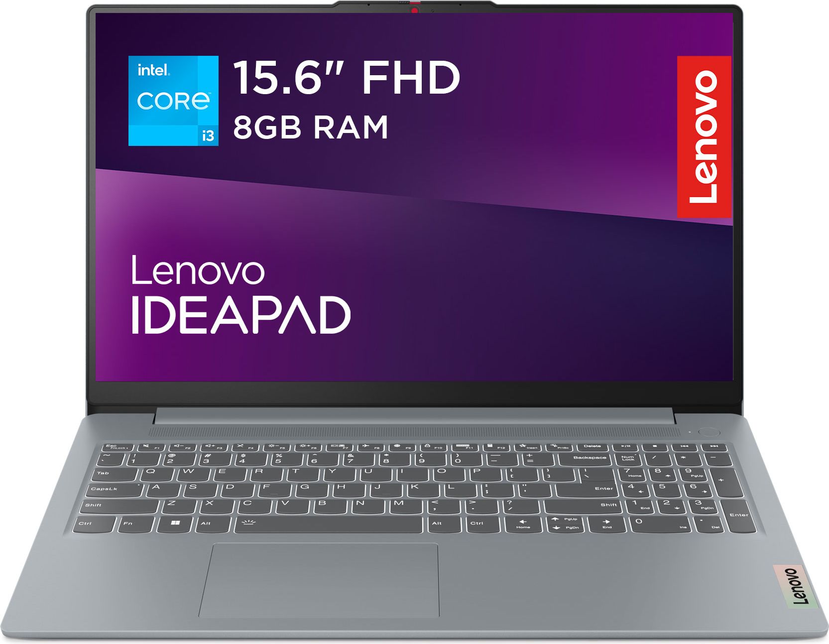 Lenovo IdeaPad Slim 3 15IAN8 Intel Core i3 N-series i3-N305 Laptop 39.6 cm (15.6") Full HD 8 GB LPDDR5-SDRAM 128 GB eUFS Wi-Fi 6 (802.11ax) Windows 11 Home in S mode Grey UK English
