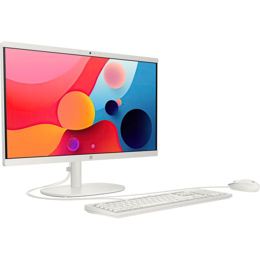 HP 22 -dg0007na 21.45" All in One - Intel Celeron, 128GB UFS - White - Right perspective shot