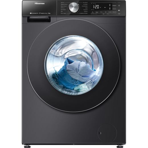 Hisense WF5S1245BB 12kg Washing Machine with 1400 rpm - Black - Front shot