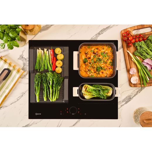 NEFF N70 T66FHX4L0 59cm Induction Hob - Black - top view hob in kitchen shot