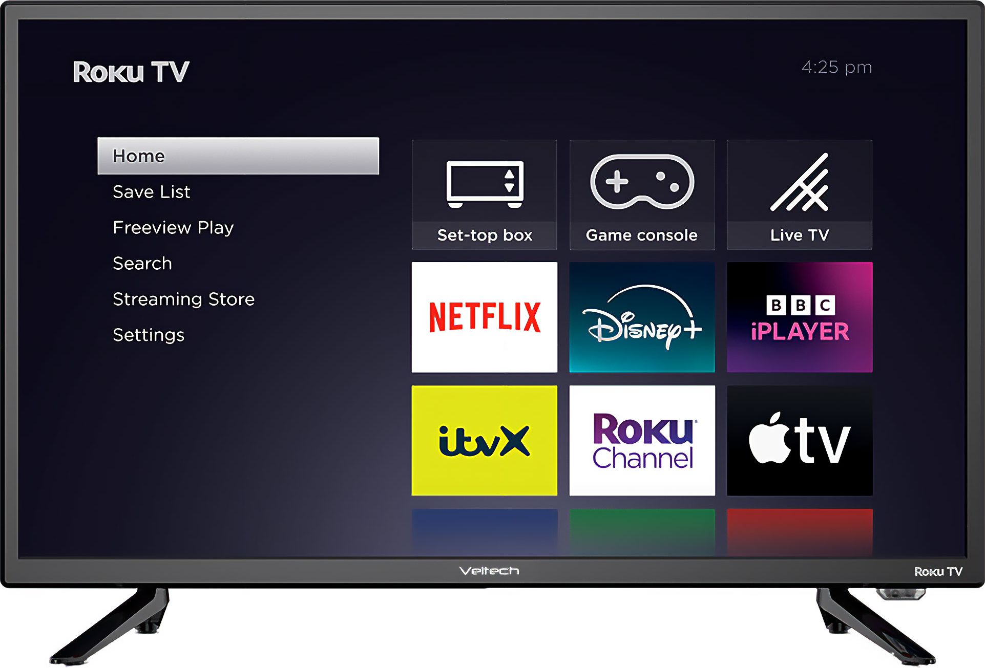 Veltech 24" HD Smart Roku TV - Black
