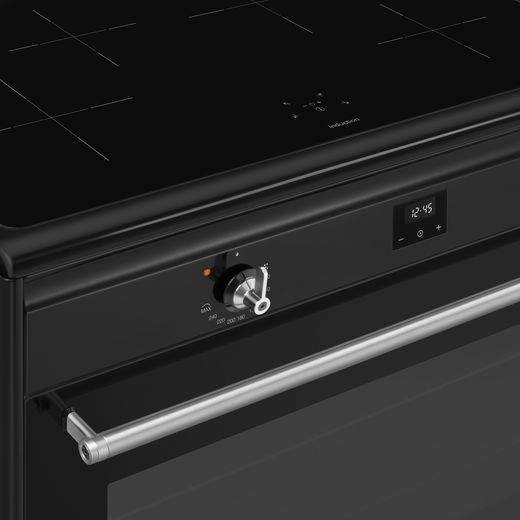 Smeg Concert Electric Range Cooker with Zone induction hob Hob - Black  - Close up shot
