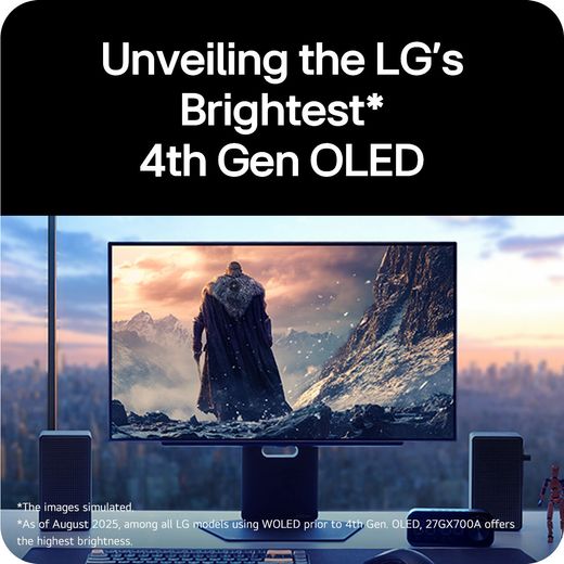 LG 27" Quad HD 280Hz OLED Gaming Monitor with FreeSync™ Premium Pro with NVidia G-Sync - Black - annotation - Brigthness shot