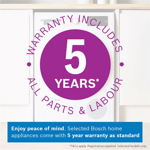 Bosch Series 4 WTH85225GB 8Kg Heat Pump Tumble Dryer - White - Annotation - 5yr warranty shot