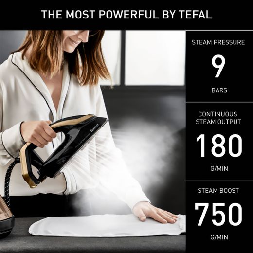 Tefal Pro Express Vision Pressurised Steam Generator Iron - Black / Gold - Annotations - The most powerful Tefal