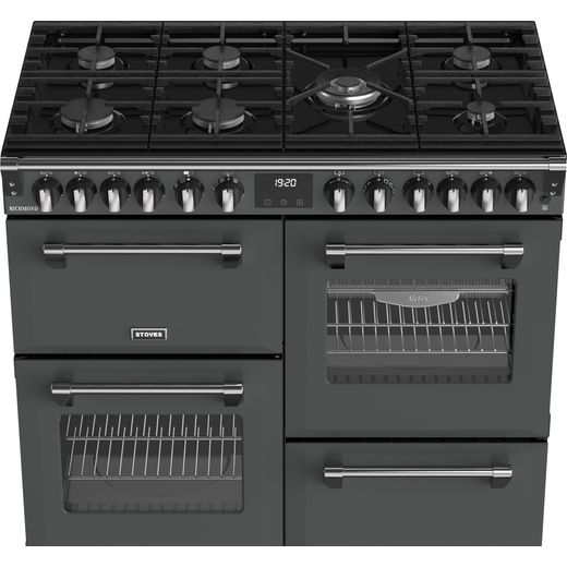 Stoves Richmond 100cm Dual Fuel Range Cooker - Anthracite - High perspective shot