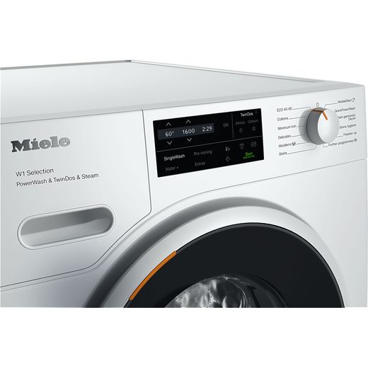 Miele W1 PowerWash & TwinDos WSJ883 WCS 9kg Washing Machine with 1600 rpm - White - Control panel shot