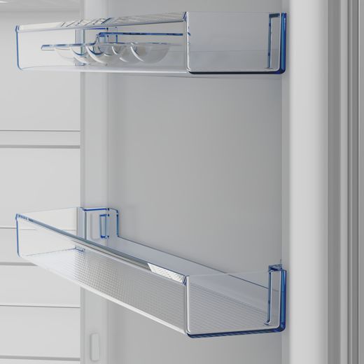Beko Frost Free Fridge Freezer - Stainless Steel Effect - Close up shelf shot