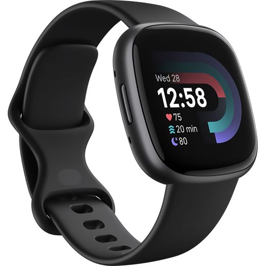 Fitbit Versa 4 Smart Watch - Black/Graphite - Right perpsective shot