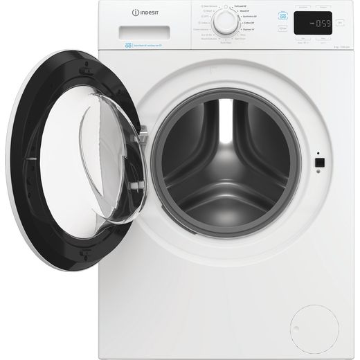 Indesit Push&Go IP 846 PUSH&GO UK 8kg Washing Machine with 1400 rpm - White - Door open