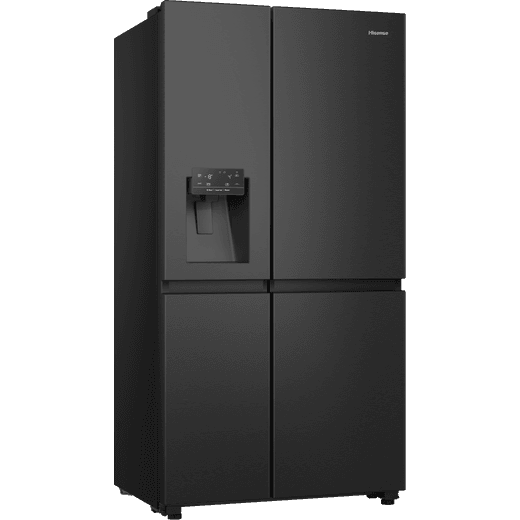 Hisense American Fridge Freezer - Black / Stainless Steel - Right perspective