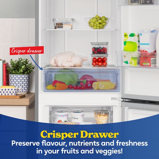 Russell Hobbs RH181TNF552E2SS 181cm 50/50 Frost Free Fridge Freezer - Stainless Steel - Annotation - Crisper drawer