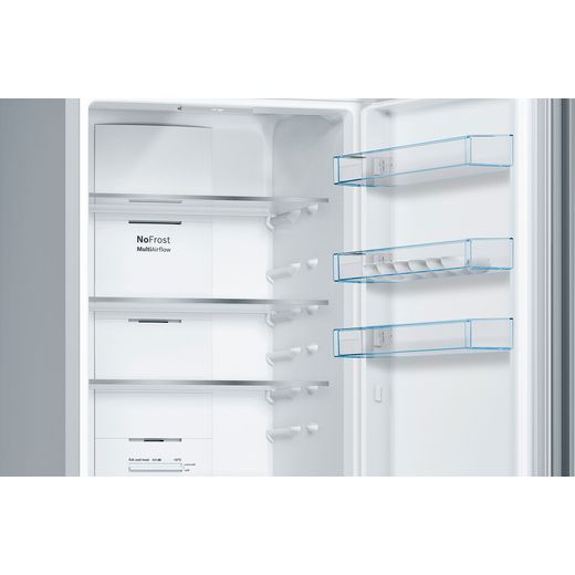 Bosch Series 4 70/30 Frost Free Fridge Freezer - Stainless Steel Effect - Close up inside shot