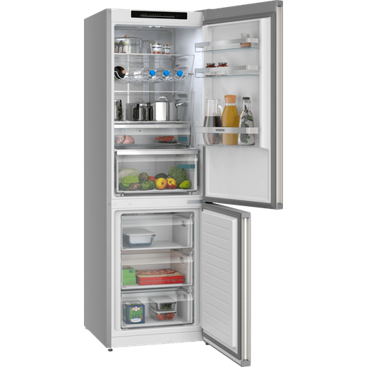 Siemens IQ-300 KG36NVICG 186cm Frost Free Fridge Freezer - Stainless Steel - Doors open