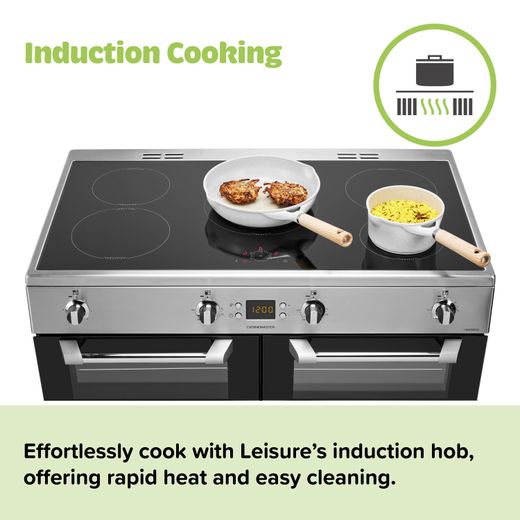 Leisure 90cm Electric Range Cooker with Induction Hob - Stainless Steel - Annotation - Induction cooking