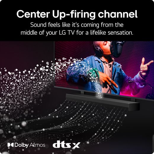 LG US70TR.AGBRLLK Bluetooth 5.1.1 Soundbar - Black - Annotation - Centre up firing channel shot