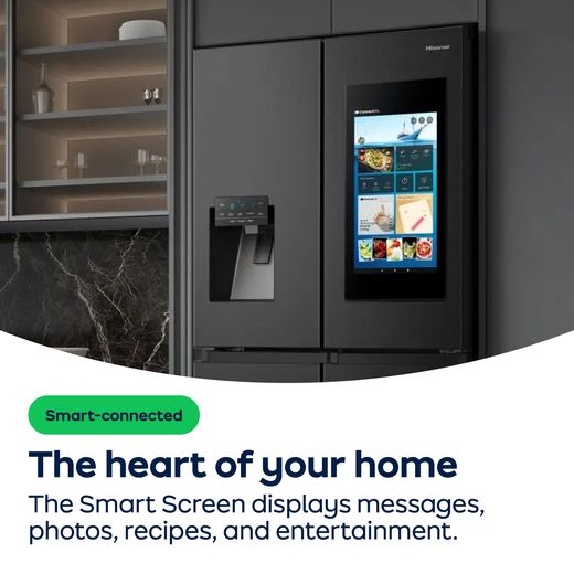 Hisense PureFlat Eclipse American Fridge Freezer - Black / Stainless Steel - AO Annotation - Smart-Screen