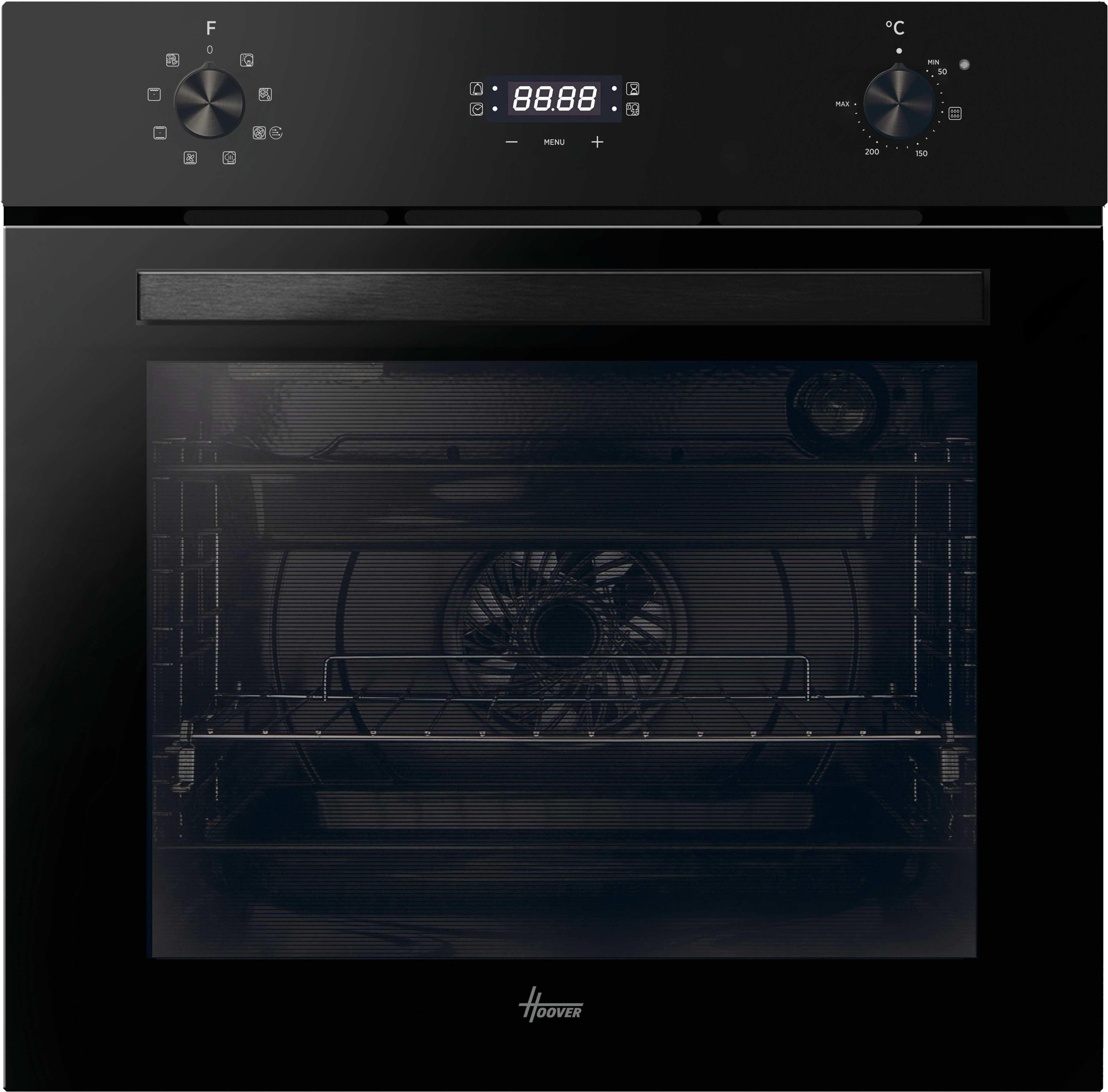 Hoover Built-In Electric Oven - 70L Capacity - Air Fry - Hydro Clean - Black