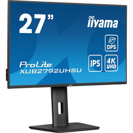 iiyama ProLite XUB2792UHSU-B6 27" 4K Ultra HD 60Hz Monitor - Black - Right perpsective shot