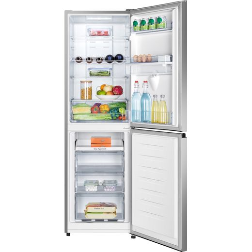 Hisense 50/50 Frost Free Fridge Freezer - Stainless Steel - Door open