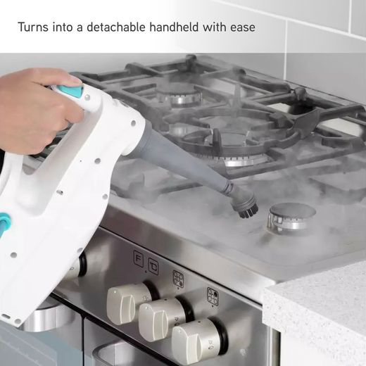Vax Steam Fresh Combi Classic S86-SF-CC Steam Mop with up to 15 Minutes Run Time - Blue / White - Annotation - Turns handheld shot