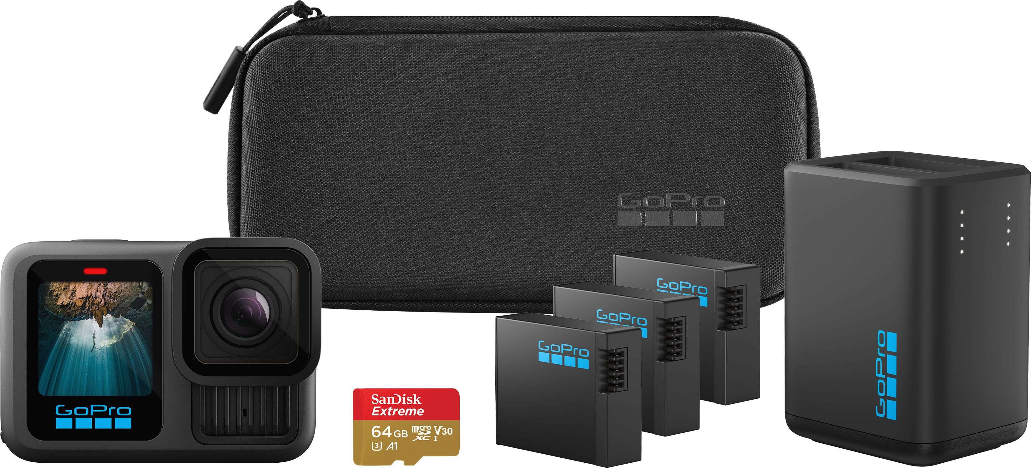 Gopro HERO13 Black Extended Power Bundle Action Camera - 5.3K - Black
