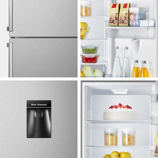 Fridgemaster MC55265DES 180cm 70/30 Fridge Freezer - Silver - Various shots