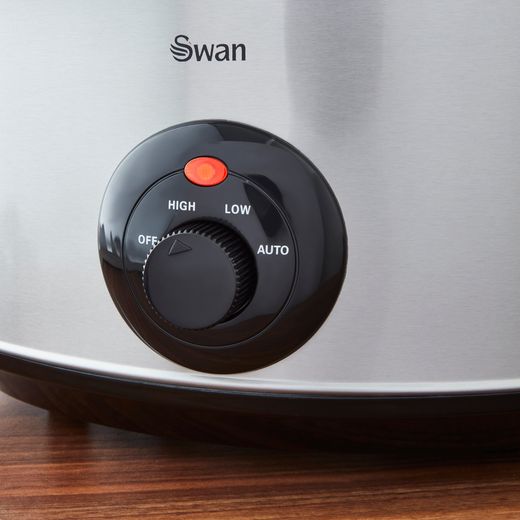 Swan SF17030N 6.5 Litre Slow Cooker - Stainless Steel - Control dial