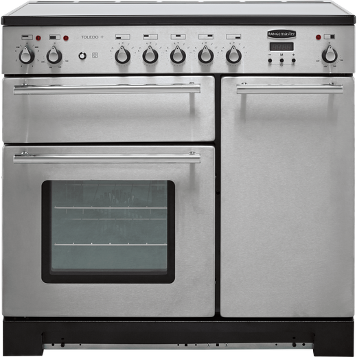 Rangemaster Toledo + TOLP90EISS/C 90cm Electric Range Cooker with Induction Hob - Stainless Steel - A/A Rated