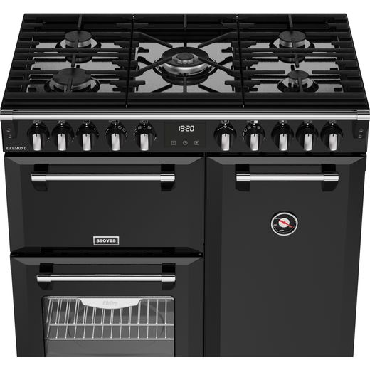 Stoves Dual Fuel Range Cooker - Black - High perspective shot