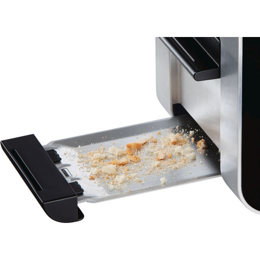 Bosch Styline TAT8613NGB 2 Slice Toaster - Black - crumb tray shot
