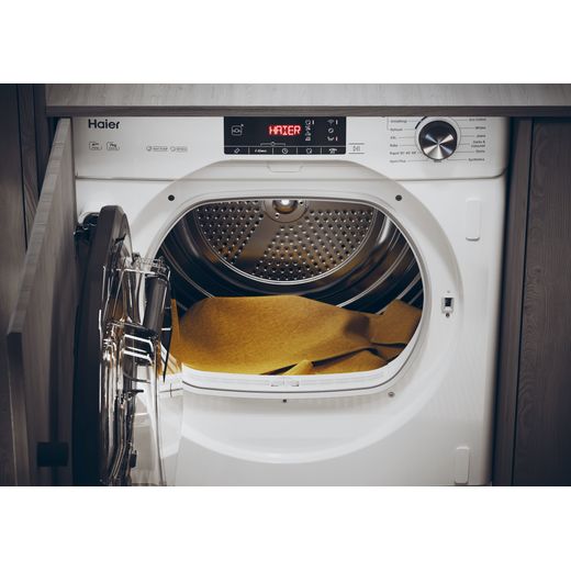 Haier 31900541 Integrated Heat Pump Tumble Dryer - White - Drum internal shot