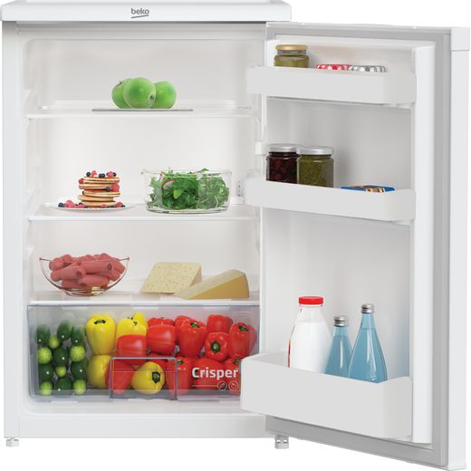 Beko UL4584W Fridge - White - Front with door open shot