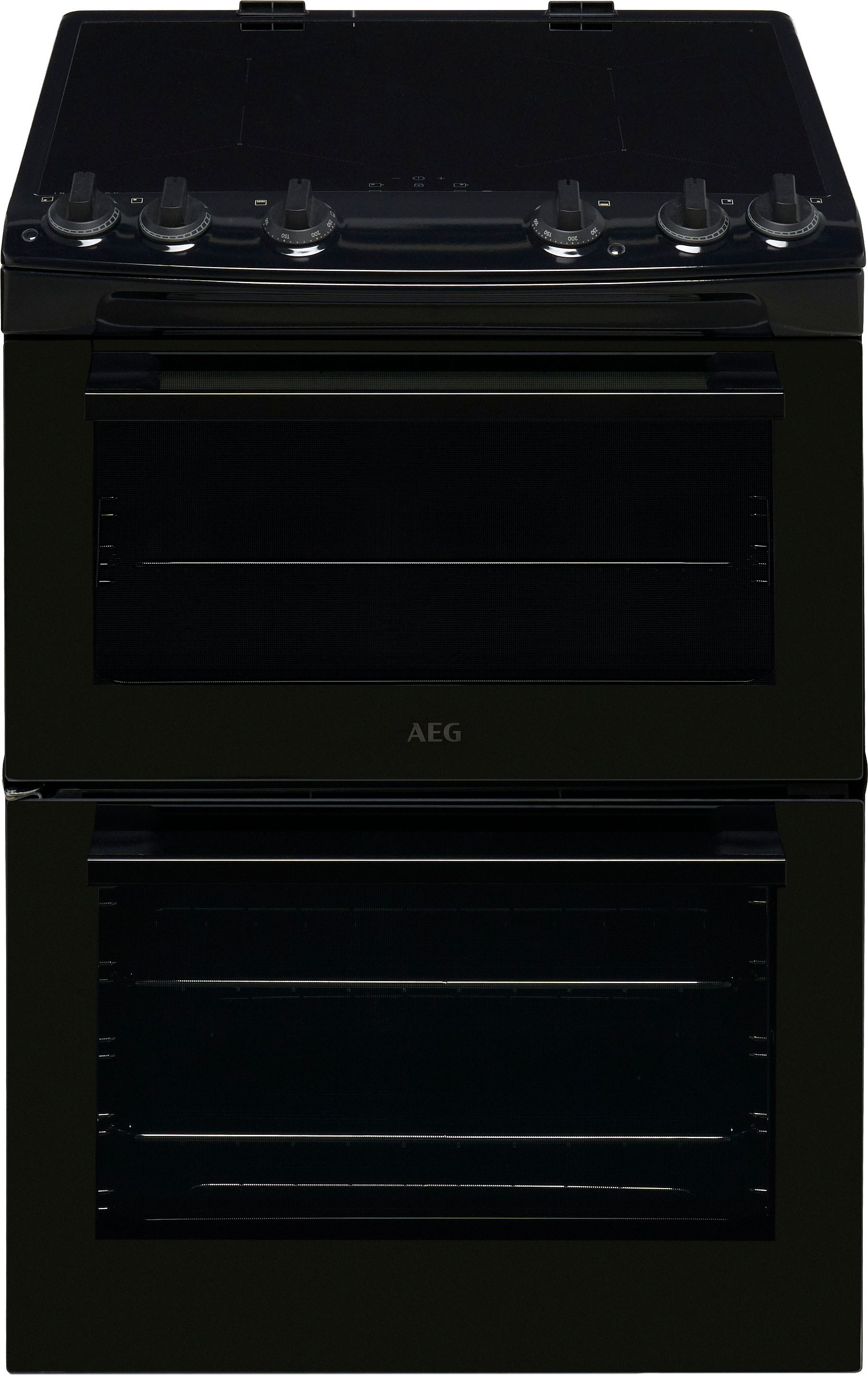 Image of AEG 6000 SurroundCook CIX6500ABB 60cm Wide Double Oven Electric Cooker - Black - A Rated, Black