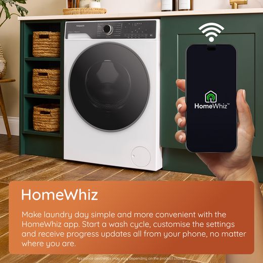Hotpoint Fabric Care HB93WGCAREUK 9kg WiFi Connected Washing Machine with 1400 rpm - Dark Grey - Annotation - HomeWhiz