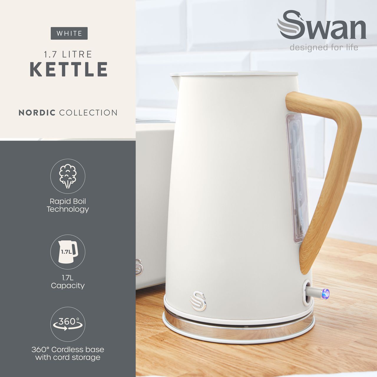 SK14610WHTN_WH | Swan Kettle | White | ao.com