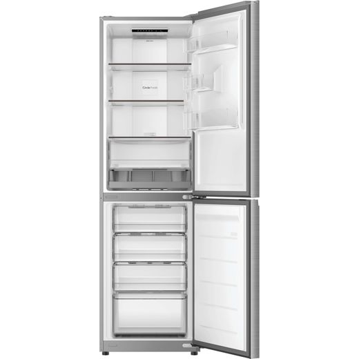 Hoover HONCQ3T518ENXK 185cm 50/50 Frost Free Fridge Freezer - Silver - front with door open shot