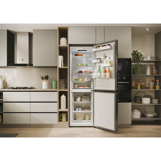 Hoover H-COMBI 300 60/40 Total No Frost Fridge Freezer - Stainless Steel Effect - Fridge freezer in kitchen shot