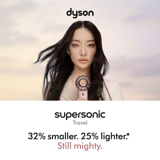 Dyson Supersonic Travel™ Hair Dryer - Ceramic Pink / Rose Gold - Annotation - smaller and lighter shot
