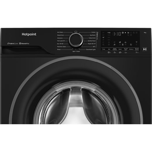 Hotpoint Fabric Care HB93WBCAREUK 9kg WiFi Connected Washing Machine with 1400 rpm - Black - Conrol panel