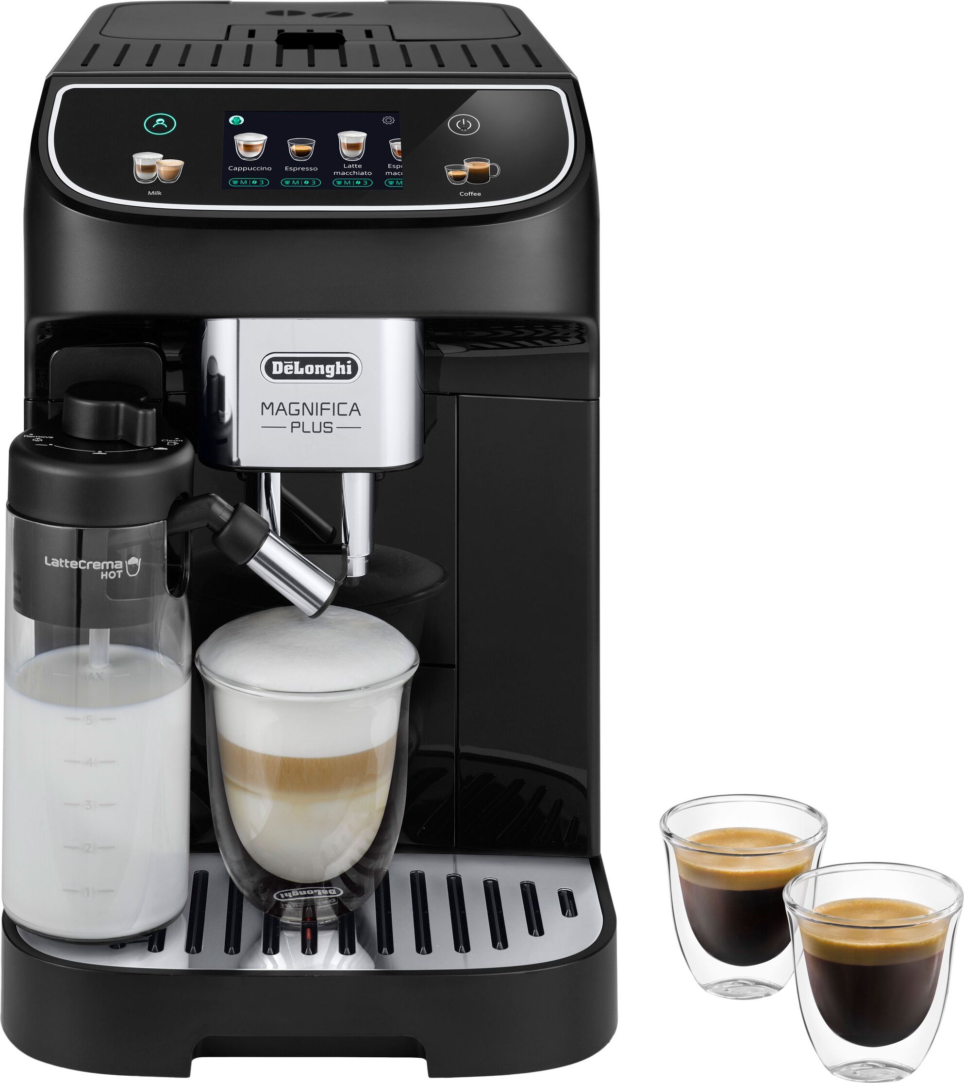 Image of De'Longhi Magnifica Plus ECAM320.60.B Bean to Cup Coffee Machine - Black, Black