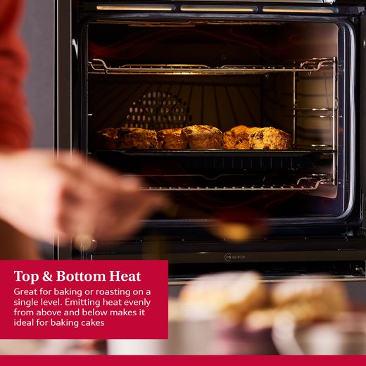 NEFF N90 Slide & Hide® Built In Electric Single Oven - Graphite - Annotation - Top and bottom shot