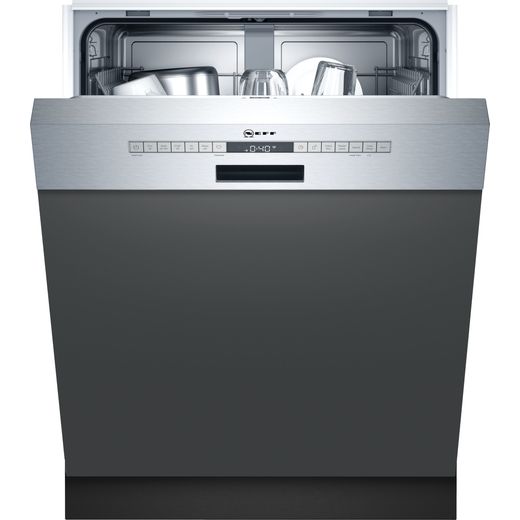 NEFF N50 S145ITS04G Wifi Connected Semi Integrated Standard Dishwasher - Stainless Steel Control Panel - E Rated